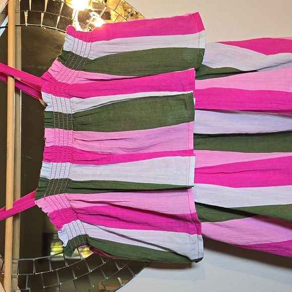 Jaine and Jack Cotton Striped Gauze Tiered Lined Ruffle Sleeveless Sundress NWOT - Picture 3 of 10